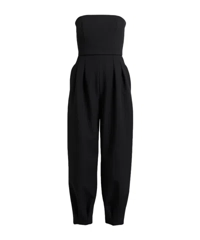 Max Mara Solid Sleeveless Jumpsuit In Black