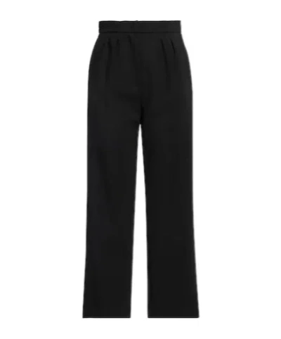 Max Mara Solid Slim-fit Pants In Black