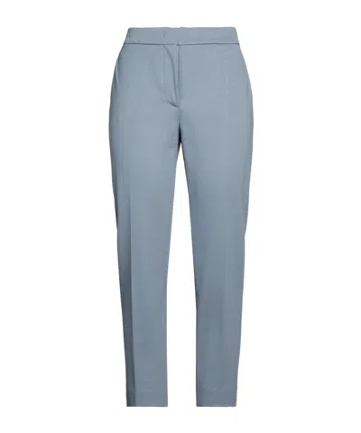 Max Mara Solid Stretch Fitted Trousers In Blue