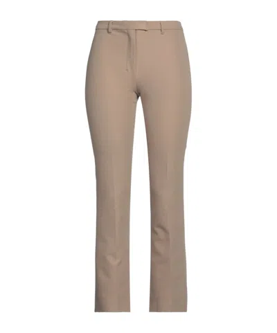 Max Mara Solid Stretch Twill Pants In Nude