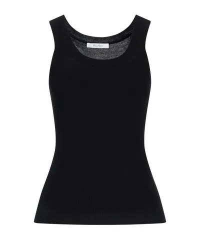 Max Mara Solid Thick Wool Knit Sweater In Black