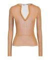 Max Mara Solid Thin Knit Top In Nude