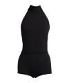 Max Mara Solid Turtleneck Sleeveless Top In Black