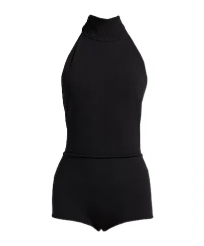 Max Mara Solid Turtleneck Sleeveless Top In Black
