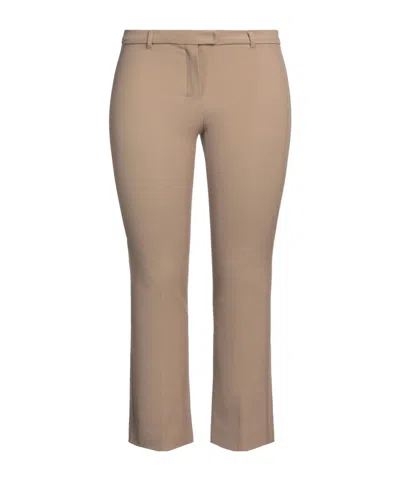 Max Mara Solid Twill Pants In Neutral