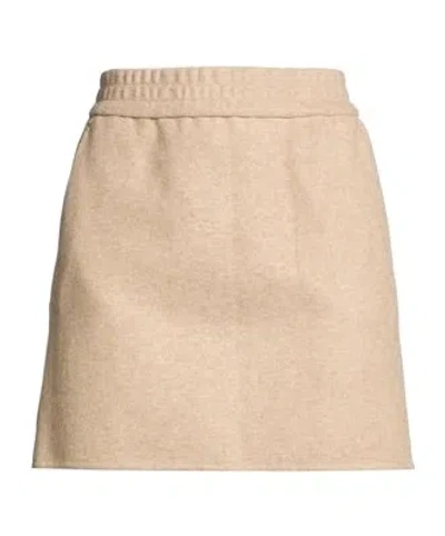 Max Mara Solid Wool Blend Flare Skirt In Nude