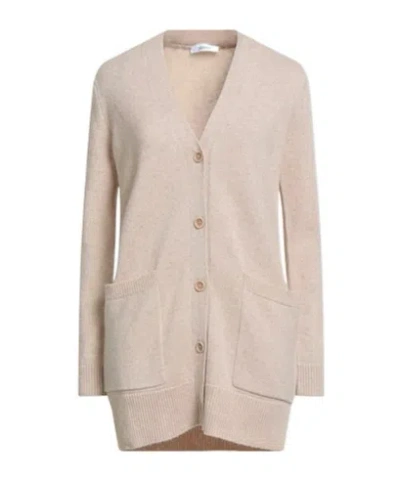 Max Mara Villar Wool And Cashmere Cardigan In Neutral