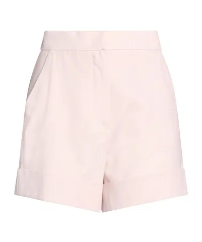 Max Mara Solid Wool Shorts In Pink