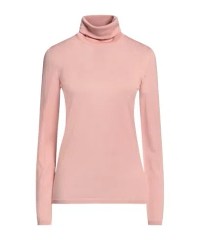 Max Mara Solid Wool Turtleneck Knit Top In Pink