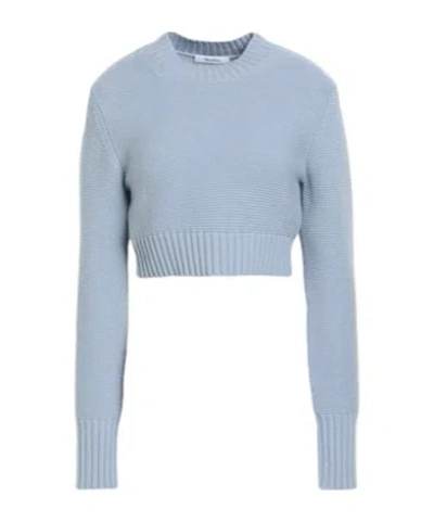 Max Mara Solidcolor Cashmere Knit Sweater In Blue