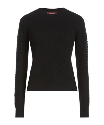 Max Mara Solid-color Cashmere Knitted Sweater In Black