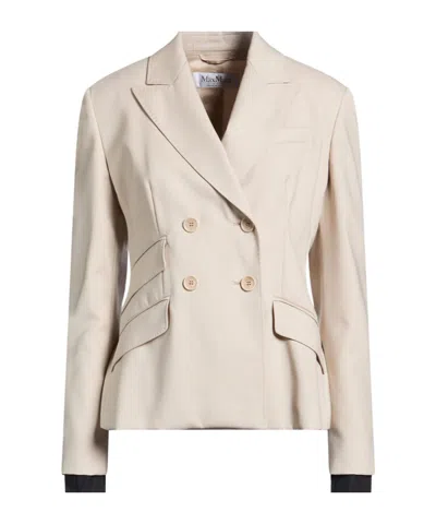 Max Mara Solid-color Double- Suit, In Nude