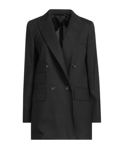 Max Mara Solid-color Double-breasted Blazer In Multi