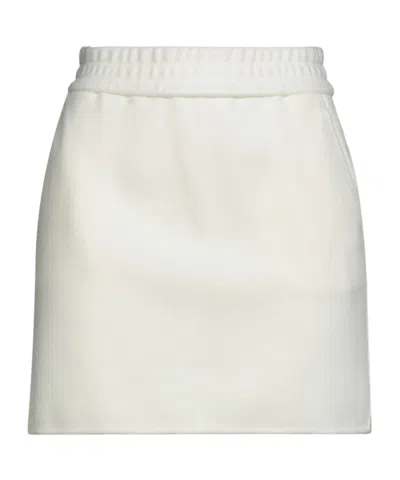 Max Mara Solid-color Flannel A-line Skirt In White