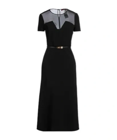 Max Mara Solid-color Flared Skirt In Black