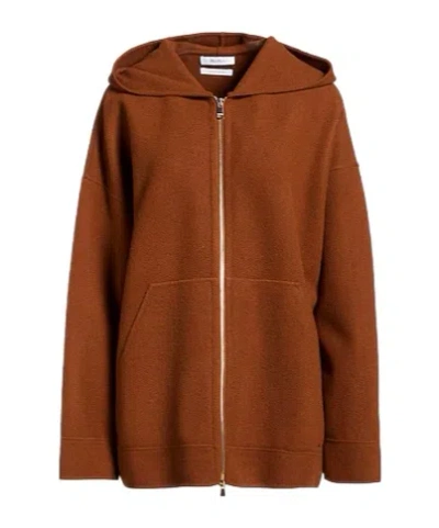 Max Mara Solid-color Hoodie In Brown