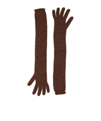 Max Mara Solid-color Lightweight Knit Gloves In White