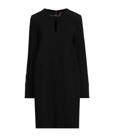 Max Mara Solidcolor Longsleeve Dress In Black
