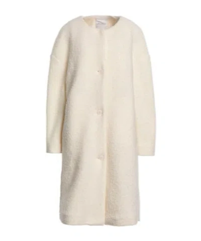 Max Mara Solidcolor Longsleeve Overcoat In White