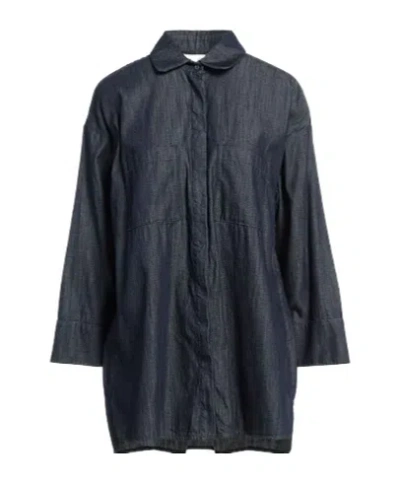 Max Mara Solidcolor Longsleeve Shirt In Blue