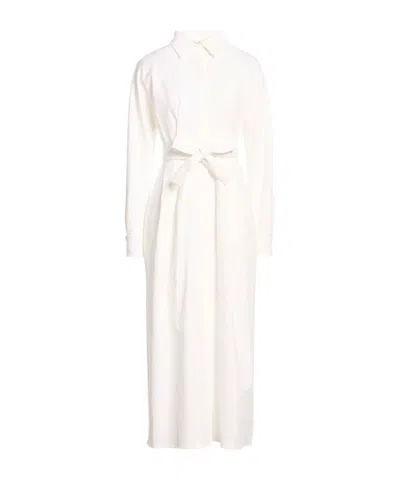 Max Mara Solid-color Long-sleeve Shirt Dress In White