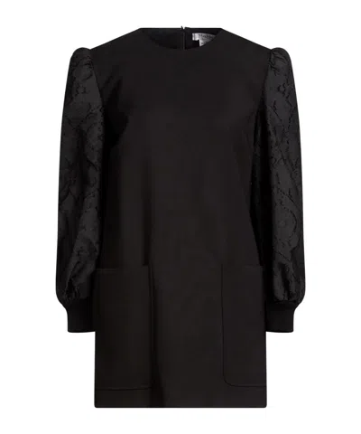 Max Mara Solid-color Long-sleeved Dress In Black