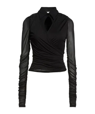 Max Mara Solid-color Long-sleeved Shirt In Black
