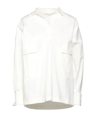 Max Mara Solid-color Long-sleeved Shirt In White