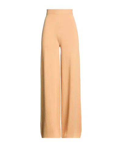 Max Mara Solid-color Loose Knitted Pants In Orange