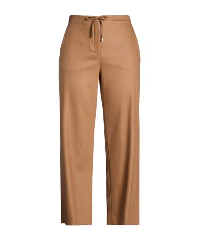 Max Mara Solid-color Loose Trousers In Brown