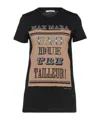 Max Mara Solidcolor Printed Tshirt In Black