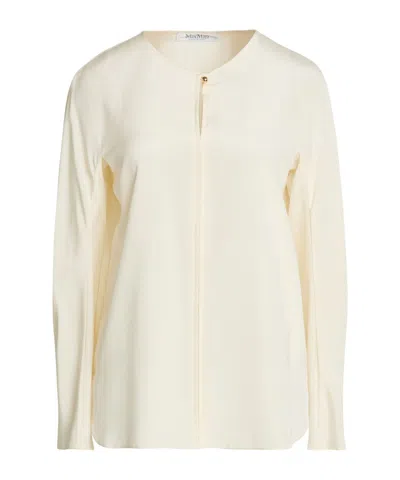 Max Mara Solid-color Satin Stretch Top In Metallic