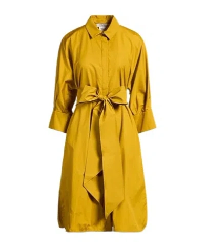 Max Mara Solid-color Shirt Dress In Yellow