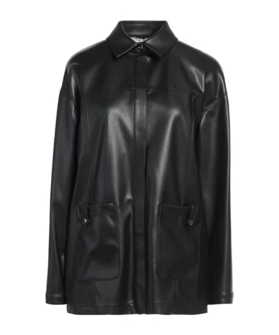 Max Mara Solid-color Shirt Jacket In Black