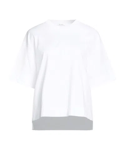 Max Mara Solid-color Short-sleeve T-shirt In White