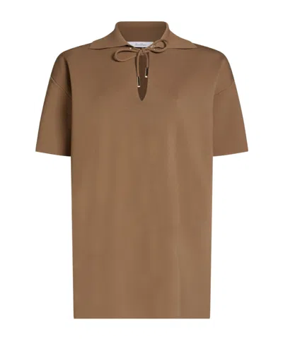 Max Mara Solid-color Short-sleeved T-shirt In Brown