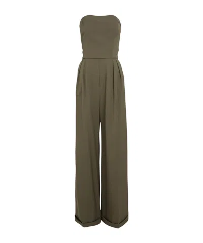Max Mara Solid-color Sleeveless Jumpsuit In Green