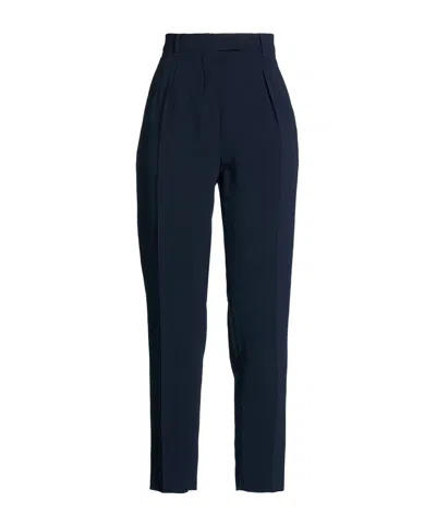 Max Mara Solid-color Slim Tapered Trousers In Blue