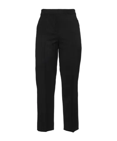 Max Mara Solid-color Straight-leg Pants In Black