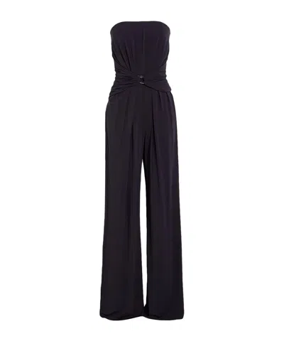 Max Mara Solid-color Strapless Tube Top Jumpsuit In Black
