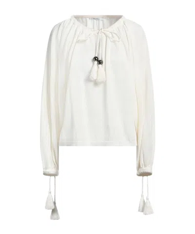 Max Mara Woman Sweater Ivory Size L Linen In White