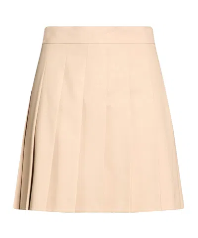 Max Mara Solid-colored Pleated Skirt In Sand-colored