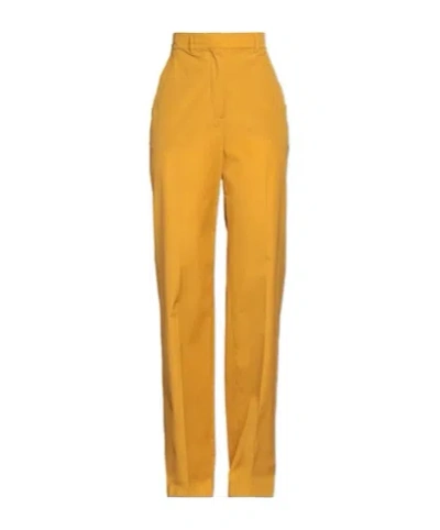 Max Mara Solid-colored Straight-leg Pants In Orange