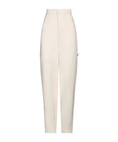 Max Mara Solid-colored Wide-leg Pants In White