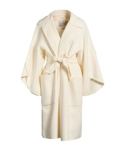 Max Mara Solid-colored Woolen Coat In Animal Print