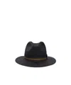 Max Mara Straw Panama Hat In Black