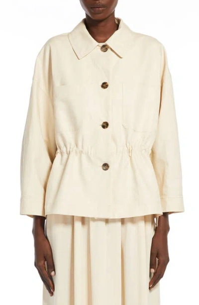 Max Mara Song Peplum Cotton & Peplum Jacket In Ivory