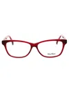 Max Mara Sophisticated Mini Rectangular Eyeglasses In Red