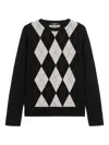 Max Mara Soprano Diamond-pattern Sweater In Black
