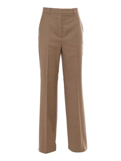 Max Mara High Waist Straight Leg Trousers In Brown